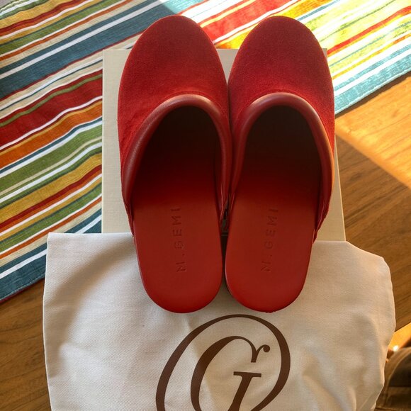 M. Gemi Red leather clogs - Picture 6 of 11